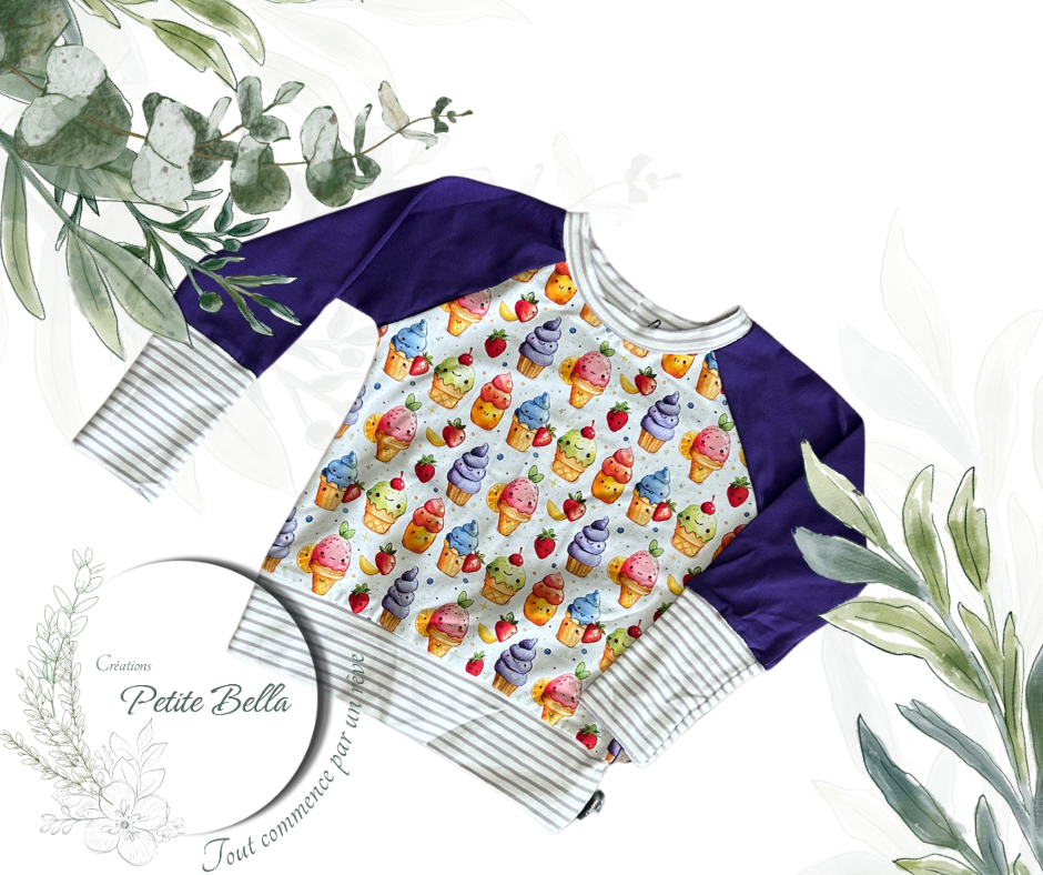 Crewneck cupcake mauve 12-36 mois