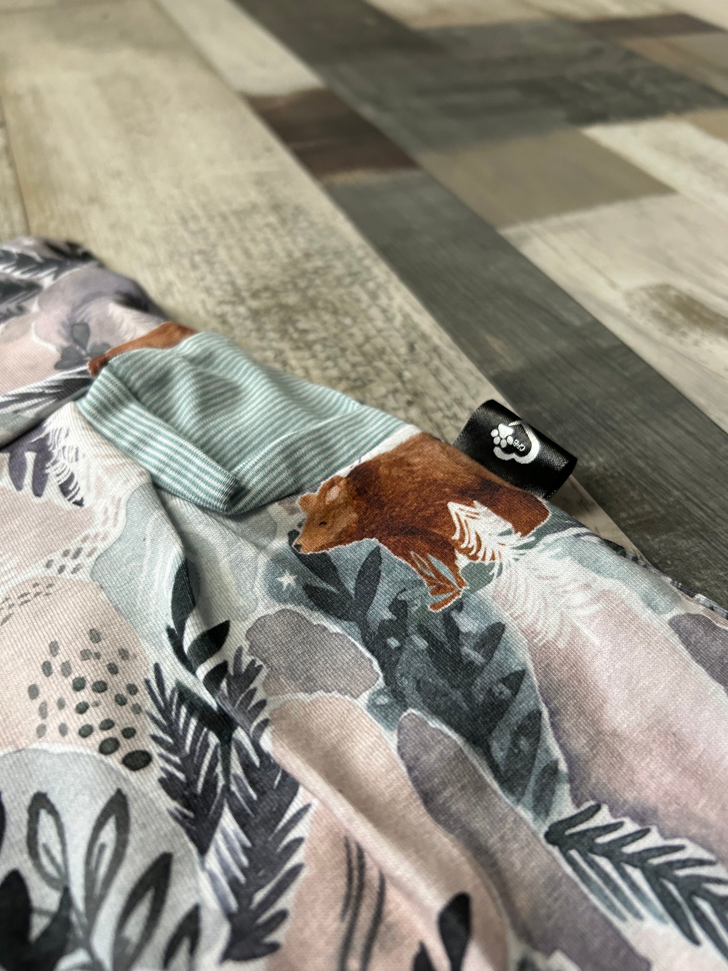 pantalon évolutif ours/rose / ligné bleu