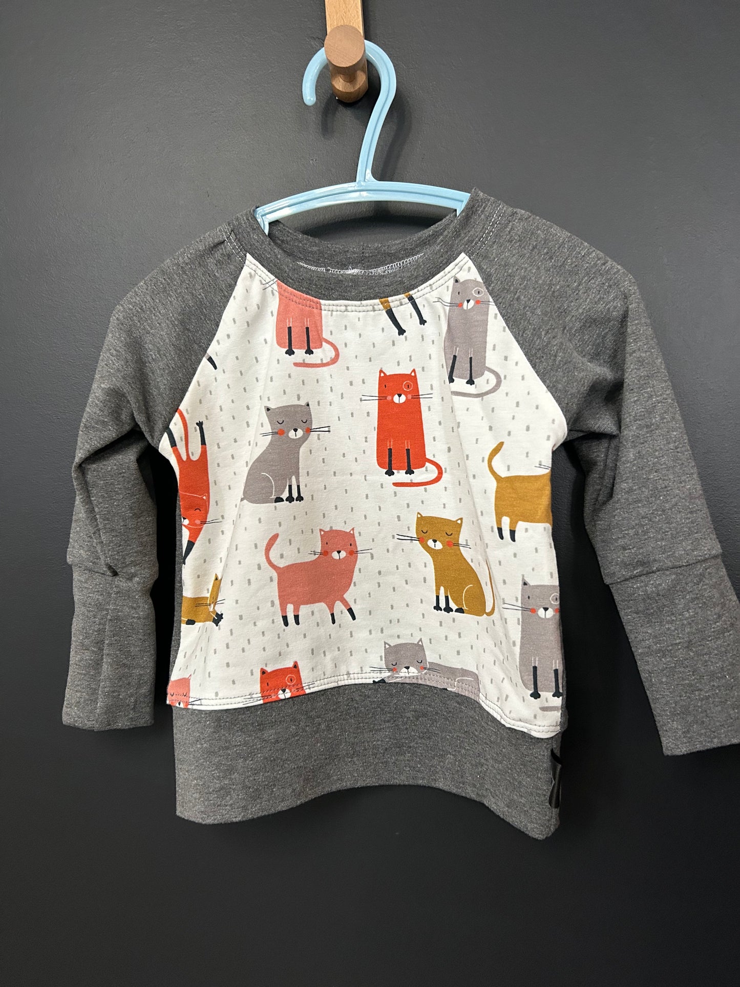 Crewneck évolutif 3-12 mois gris /chat