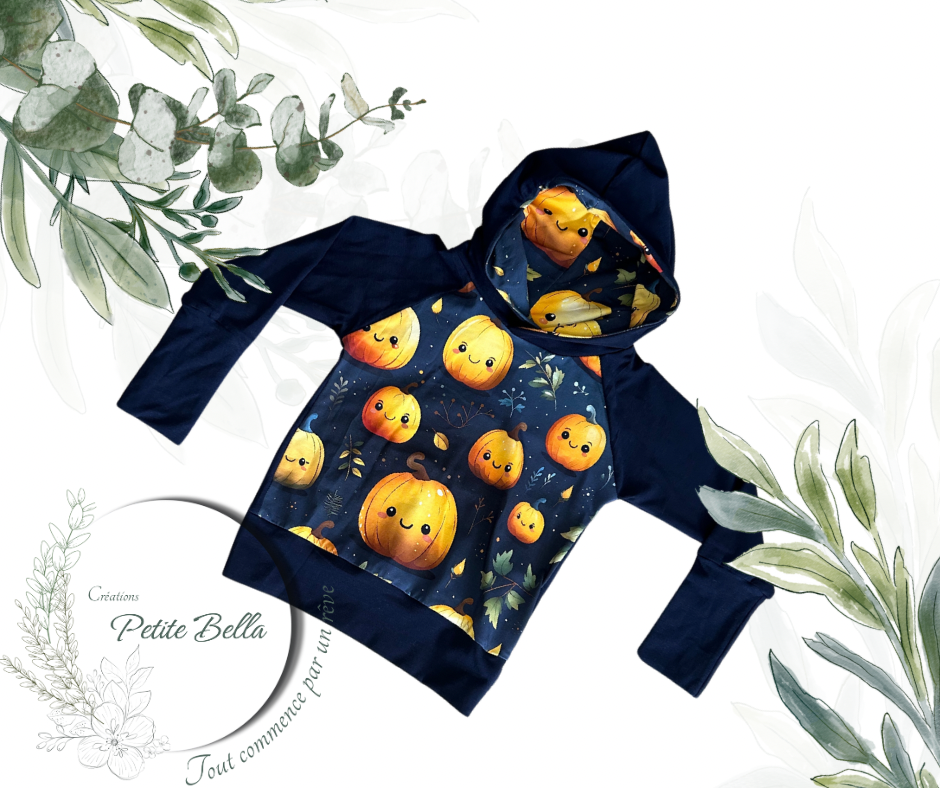 Hoodie citrouille 3-6 ans