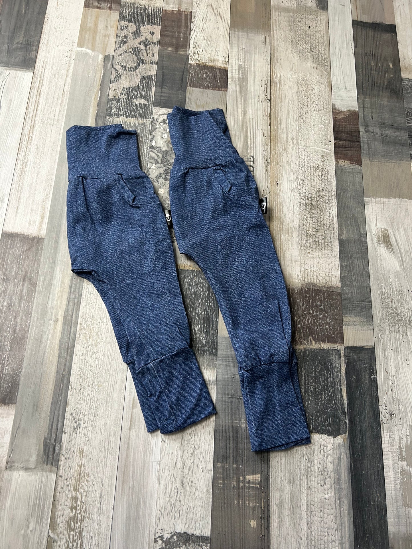 pantalon bleu effet denim