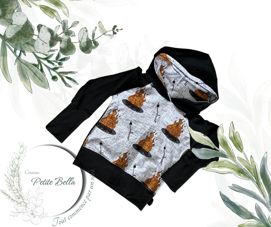 hoodie feu de camps 6-9 ans