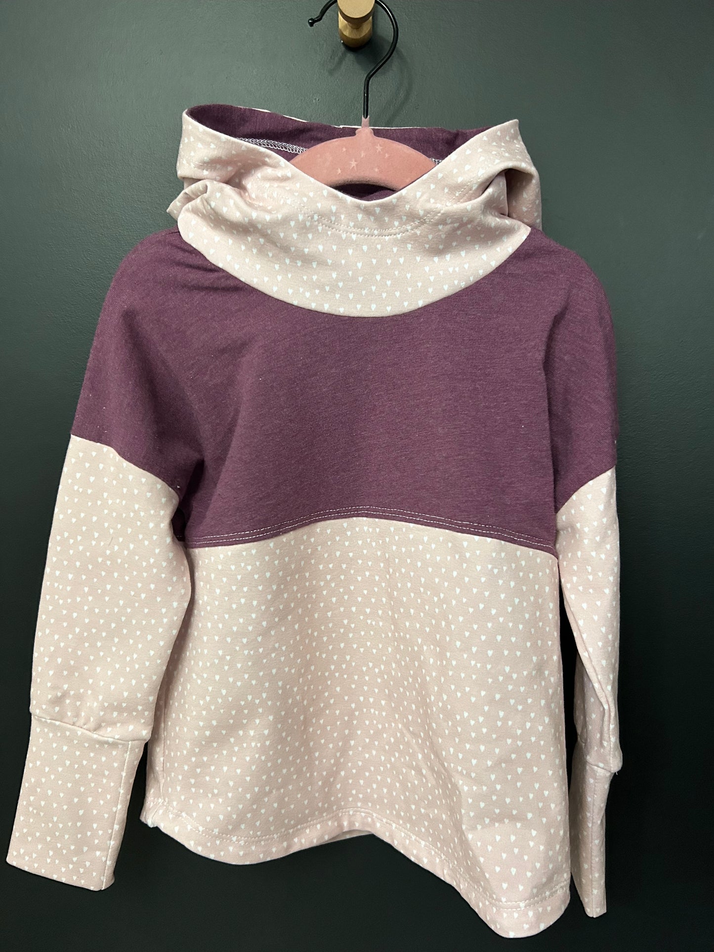 Hoodie cœur/ baie chiné